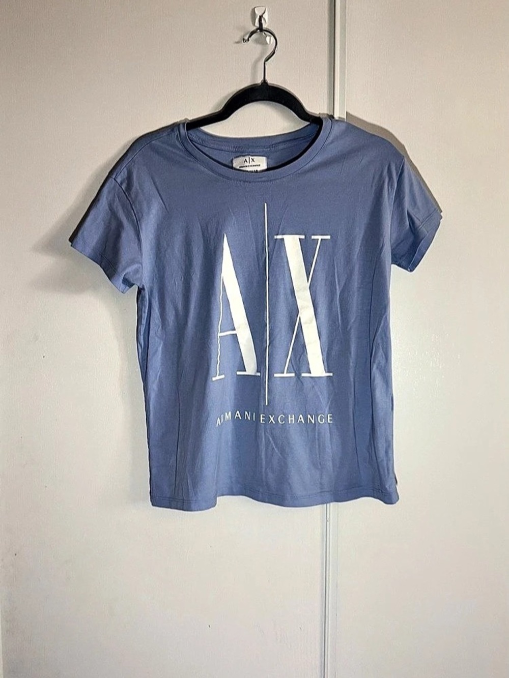 Armani Exchange AX logo tee Logo Short Sleeve Tee Size Small Blue